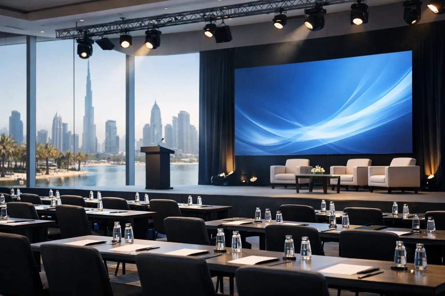 Corporate Conference Setup Example for Dubai Events