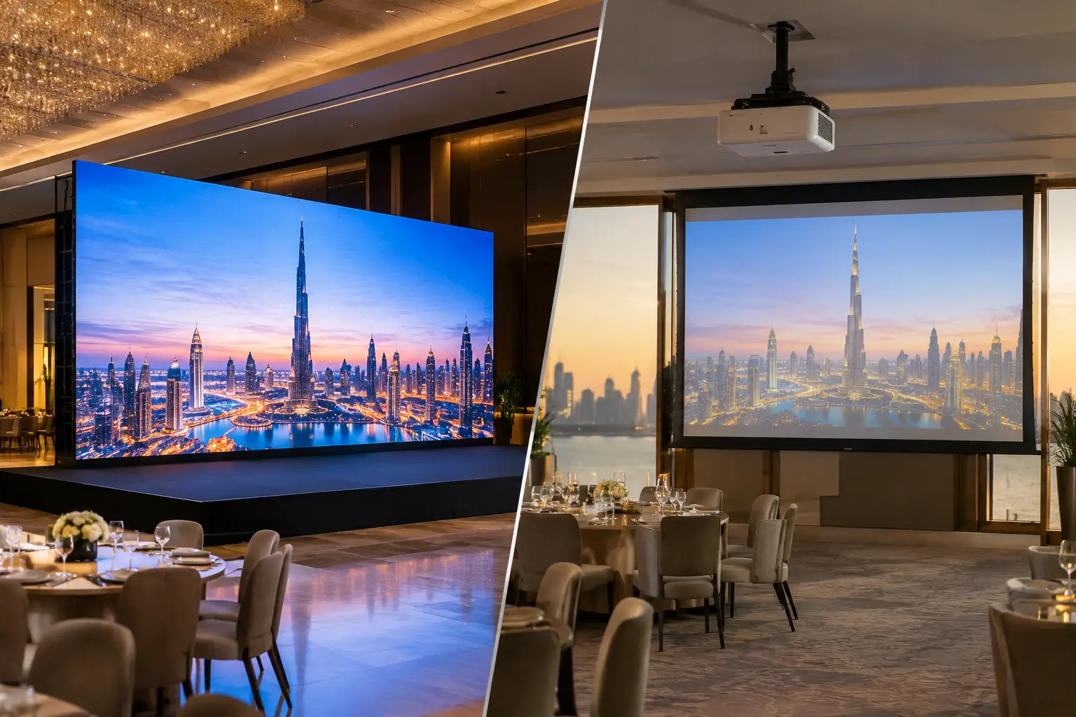 LED Wall vs Projector for Luxury Dubai Events
